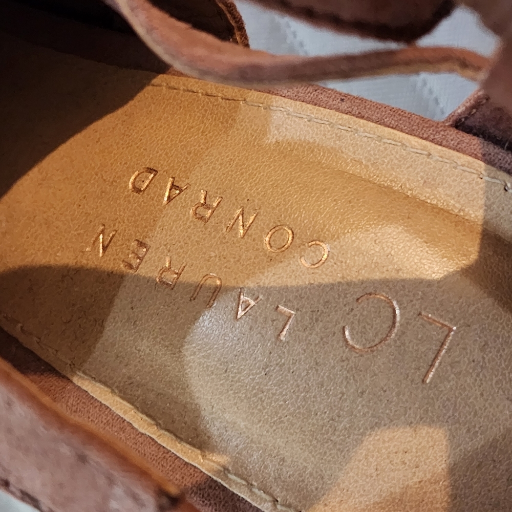 Lauren Conrad mauve pink suede open toe boots Size 8.5 - Picture 10 of 16